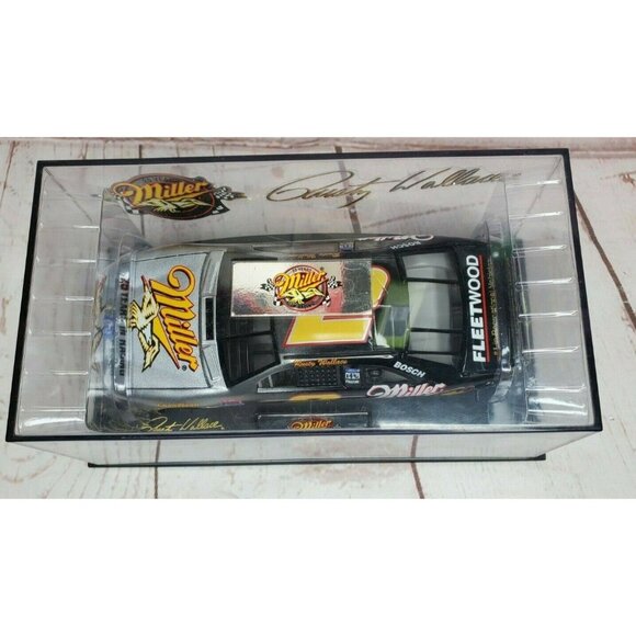 Rusty Wallace Miller #2 Goodyear Diecast Model Race Car with Display Case - Picture 9 of 12